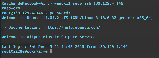 mac下配置和访问阿里云服务器(Ubuntu系统)的图文教程 mac下配置和访问阿里云服务器(Ubuntu系统)的图文教程